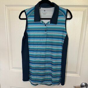 Adidas golf shirt.  Size Large. Blue, aqua,  and white.
